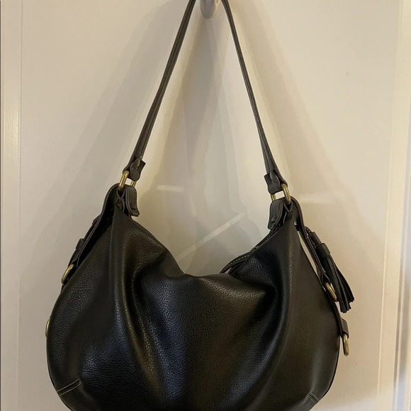 Nine West Handbag Brownish/Black Medium Size Fringed Bag w/Brass Hardware. - Picture 7 of 12